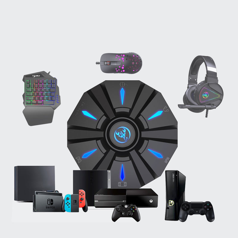 Load image into Gallery viewer, Nintendo Switch PS4 PS3 Xbox One Xbox 360 PC Plug and Play RGB Light Game Controller Gamepad Console Keyboard Mouse Headset Converter Adapter - Polar Tech Australia