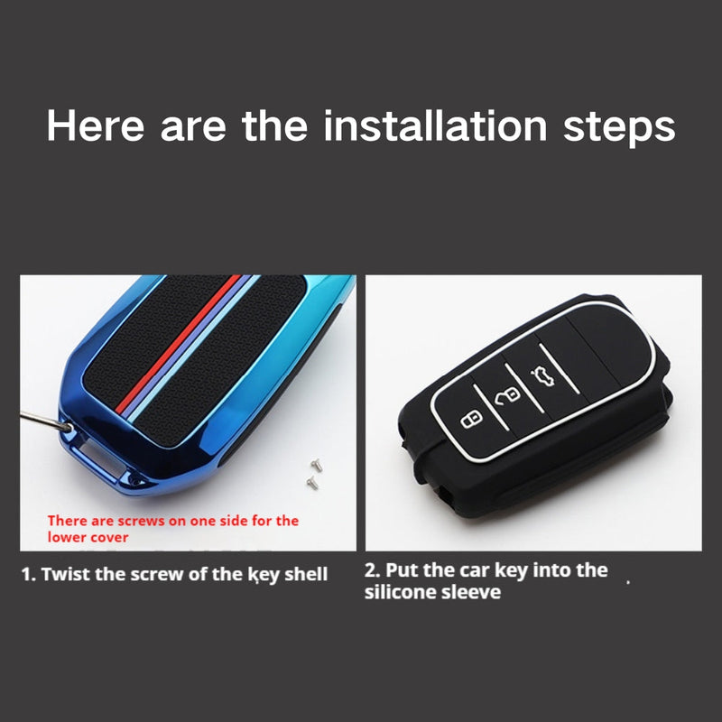 Load image into Gallery viewer, Mitsubishi Zinc Alloy + Silicone Car Key Fob Case Cover For Outlander, Eclipse Cross, ASX, Pajero, Lancer - i-Station Mobile Phone & Electronic Device Repair and Accessories