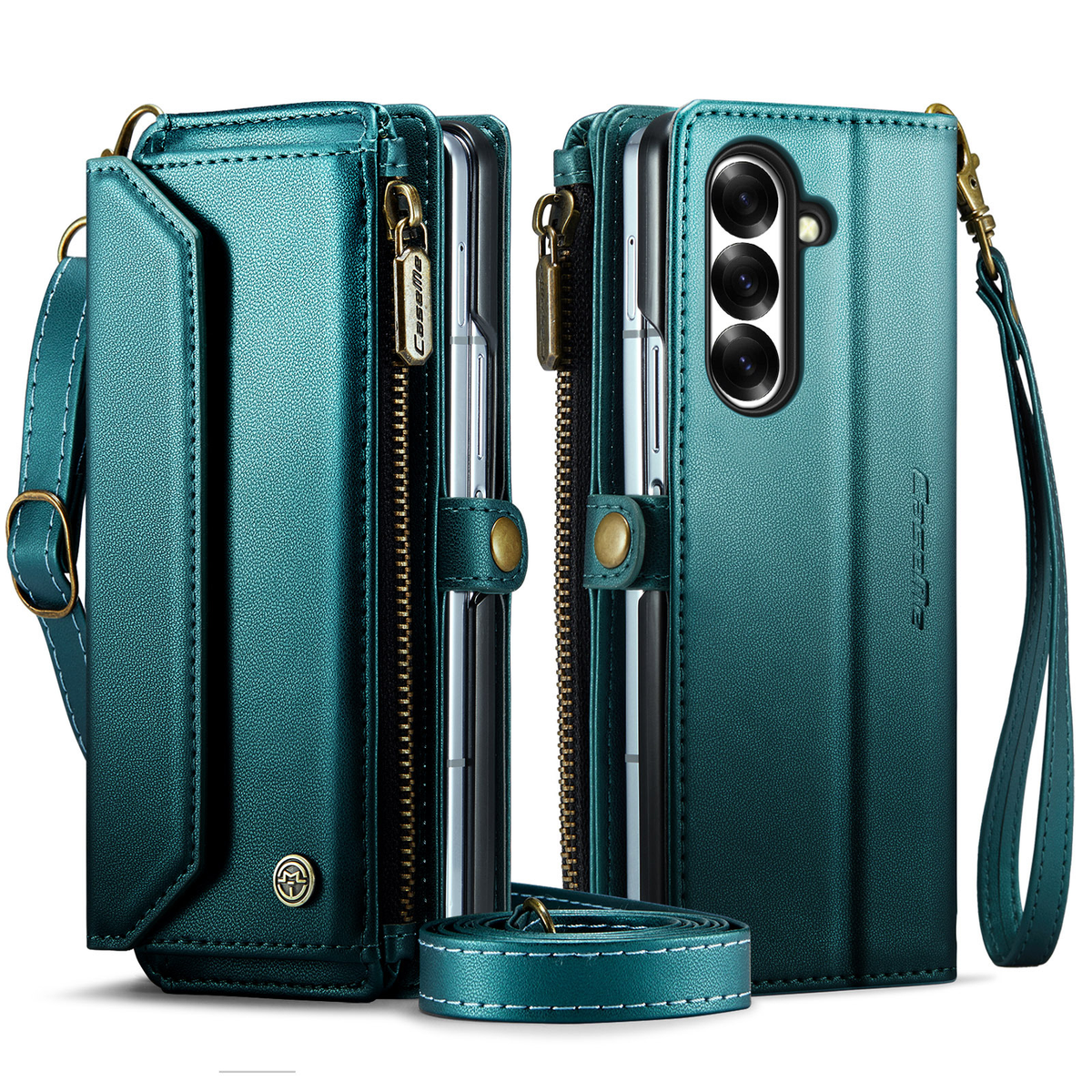 Samsung Galaxy Z Fold8 Ultra (SM-F976) - Zipper Style Crossbody PU Leather Wallet Series Stand Case With Lanyard - i-Station Mobile Phone & Electronic Device Repair and Accessories