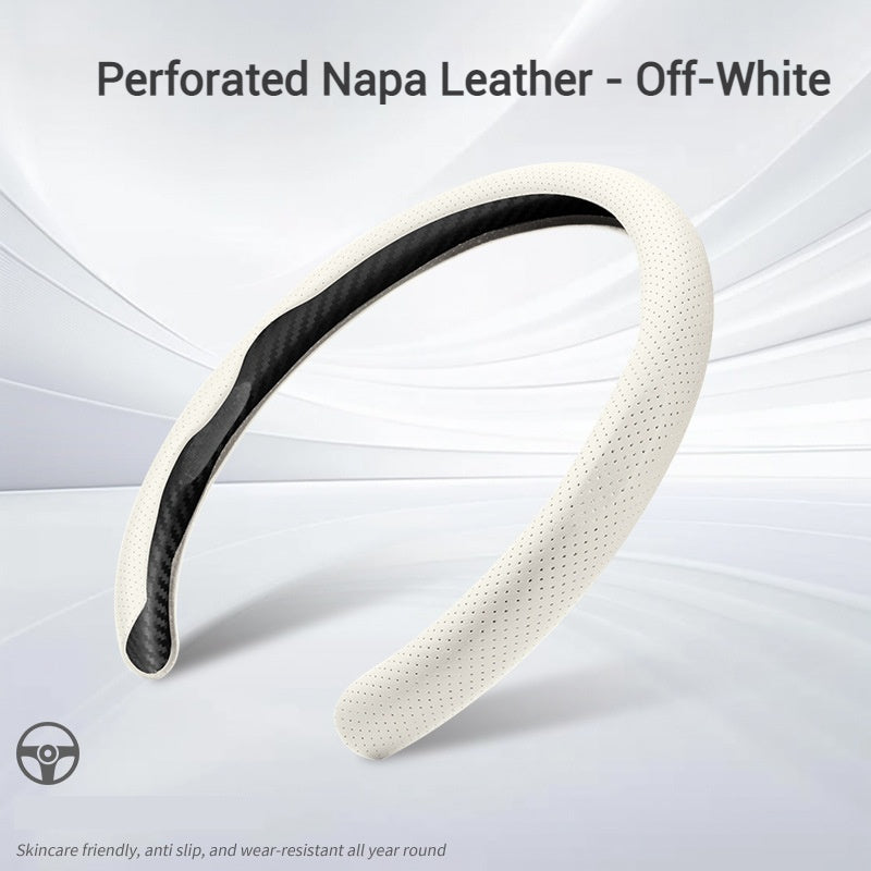 Load image into Gallery viewer, Universal Nappa Leather Steering Wheel Cover – For Four Season & Non-slip & Breathable & Scratch-resistant & Wear-resistant & Perforated Design - i-Station Mobile Phone & Electronic Device Repair and Accessories