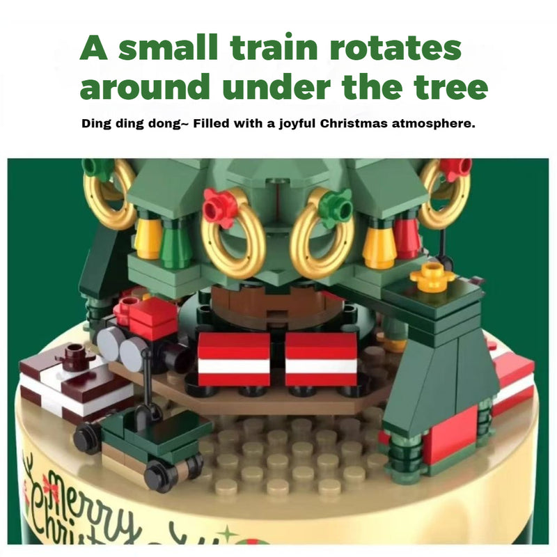 Load image into Gallery viewer, Christmas Tree Rotating Music Box โ Fun Building Block Toy, Perfect Gift for Children & Holiday Decor