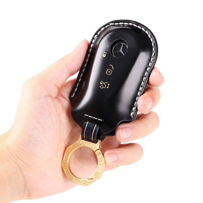 Load image into Gallery viewer, Mercedes Benz Genuine Leather Protection Car Key Fob Case Cover For Benz A, C, E, S-Class, GLC, GLE, GLS, GLS, EQC, EQS - i-Station Mobile Phone & Electronic Device Repair and Accessories