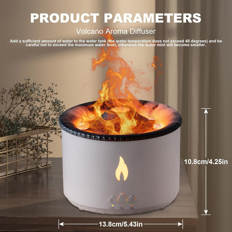 Load image into Gallery viewer, Volcano Humidifier Flame Aroma Diffuser Ultrasonic Essential Oil Scent Diffuser 300ml Large Capacity 2-in-1 Essential Oil Diffuser with Function Timer for Bedroom Home Office (Double Color Flame) - i-Station Mobile Phone & Electronic Device Repair and Accessories