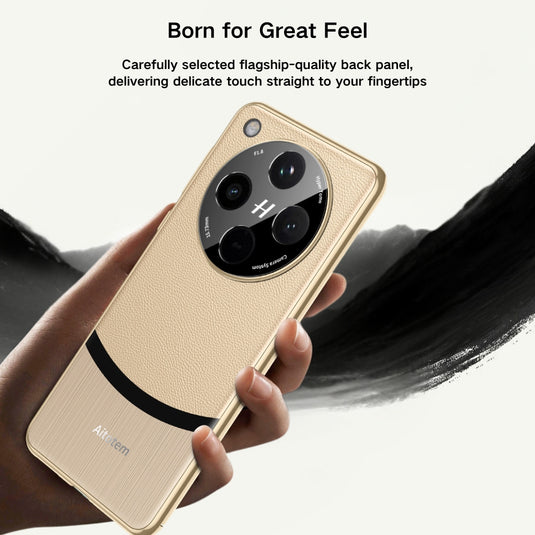 OPPO Find X8 Pro - Electroplated Spliced Vegan Leather Hard-Edge Shockproof Protective Case - i-Station Mobile Phone & Electronic Device Repair and Accessories