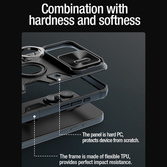 Apple iPhone 15 Pro/Max - NILLKIN Shockproof CamShield Armor with Invisible Ring Holder Protective Case - i-Station Mobile Phone & Electronic Device Repair and Accessories