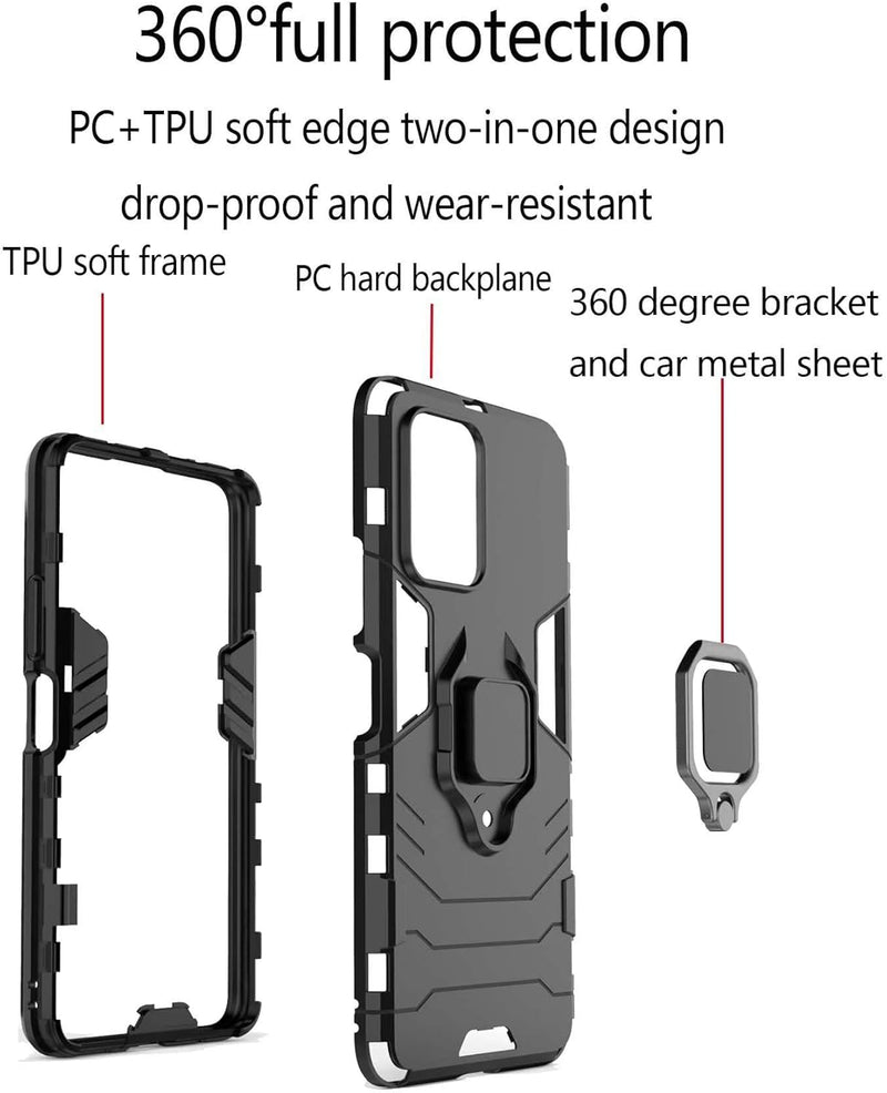 Load image into Gallery viewer, OnePlus 1+Nord CE 2/CE 2 Lite - 360 Degree Rotating Magnetic Ring Holder Cover TPU Bumper Protective Military Shockproof Case With 2PC 9H Tempered Glass Screen Protector - i-Station Mobile Phone & Electronic Device Repair and Accessories