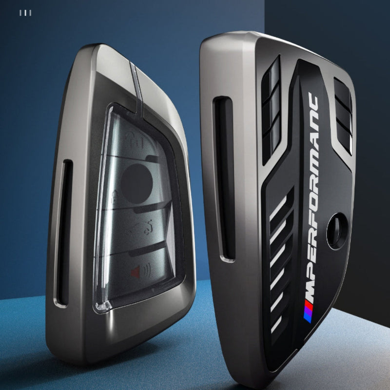 Load image into Gallery viewer, BMW Carbon Fiber Metal Protective Car Key Fob Case Cover For 1, 3, 4, 5, 6 Series, X3, X5, X6, X7 - i-Station Mobile Phone & Electronic Device Repair and Accessories