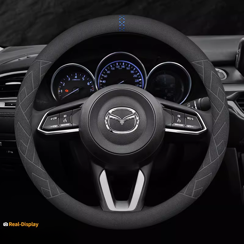 Load image into Gallery viewer, Mazda Suede Anti-Slip Steering Wheel Cover for Mazda 3, Mazda 6, Atenza, Axela, CX-4, CX-5, CX-7 - i-Station Mobile Phone & Electronic Device Repair and Accessories