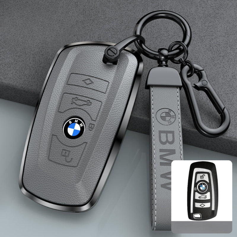 Load image into Gallery viewer, BMW Zinc Alloy + Leather Protection Car Key Fob Case Cover For 1, 2, 3, 5, 7 Series, X3, X5, X6 - i-Station Mobile Phone & Electronic Device Repair and Accessories