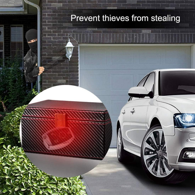 Load image into Gallery viewer, Car Key Carbon Fiber Pattern Leather Signal Blocking Box - i-Station Mobile Phone & Electronic Device Repair and Accessories