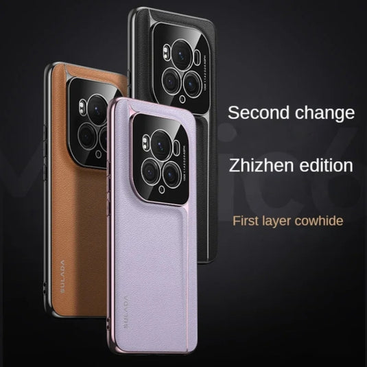 Honor Magic6 / Magic6 Pro / Magic6 Ultimate - Frameless Top Layer Cowhide Leather + PC Phone Case - i-Station Mobile Phone & Electronic Device Repair and Accessories