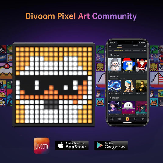 Divoom TimeBox Evo -- Pixel Art Bluetooth Speaker with 16x16 LED DIY Display APP Control - Cool Animation Frame & Gaming Room Setup & Bedside Alarm Clock - i-Station Mobile Phone & Electronic Device Repair and Accessories
