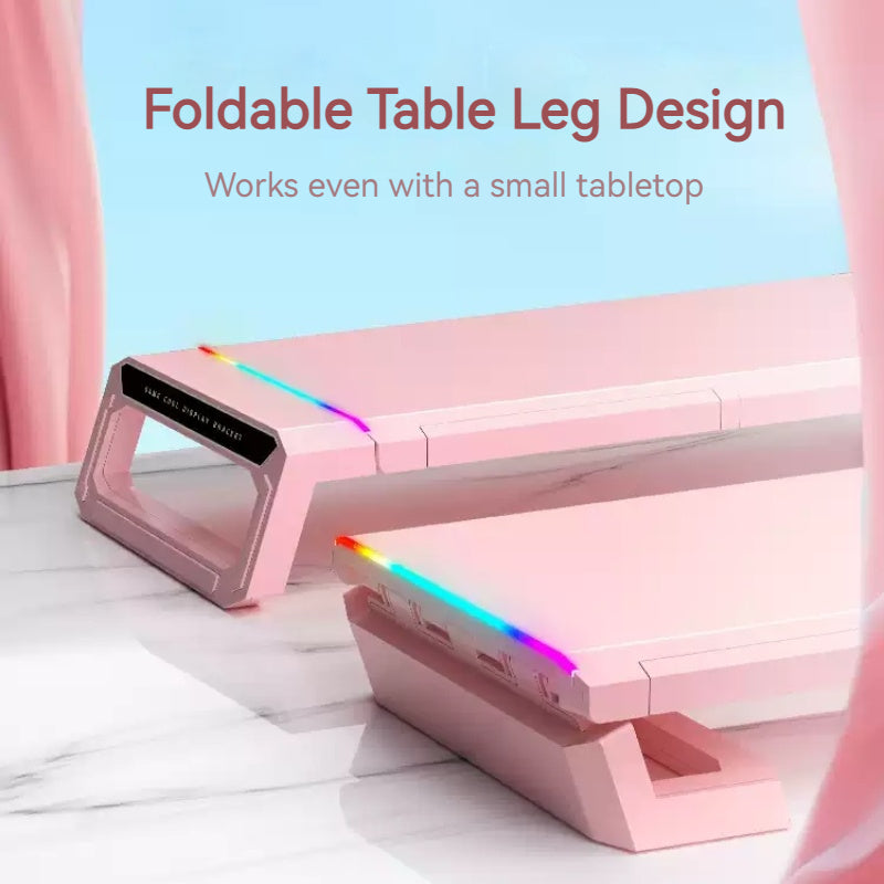 Load image into Gallery viewer, RGB Monitor Riser Stand with Foldable Legs, 4-Port USB Hub & Storage Drawer - i-Station Mobile Phone & Electronic Device Repair and Accessories
