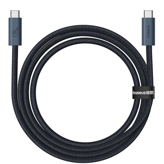 Baseus Flash Series 2 USB4 Full Featured Data Cable Type-C to Type-C 240W 1M-Cluster Black Compatible for iPhone 15 16 Series - i-Station Mobile Phone & Electronic Device Repair and Accessories