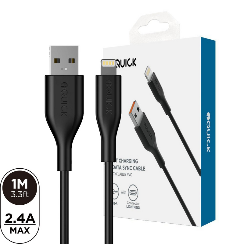 Load image into Gallery viewer, iQuick PVC USB-A to Lightning Fast Charging Cable 1M - i-Station Mobile Phone & Electronic Device Repair and Accessories