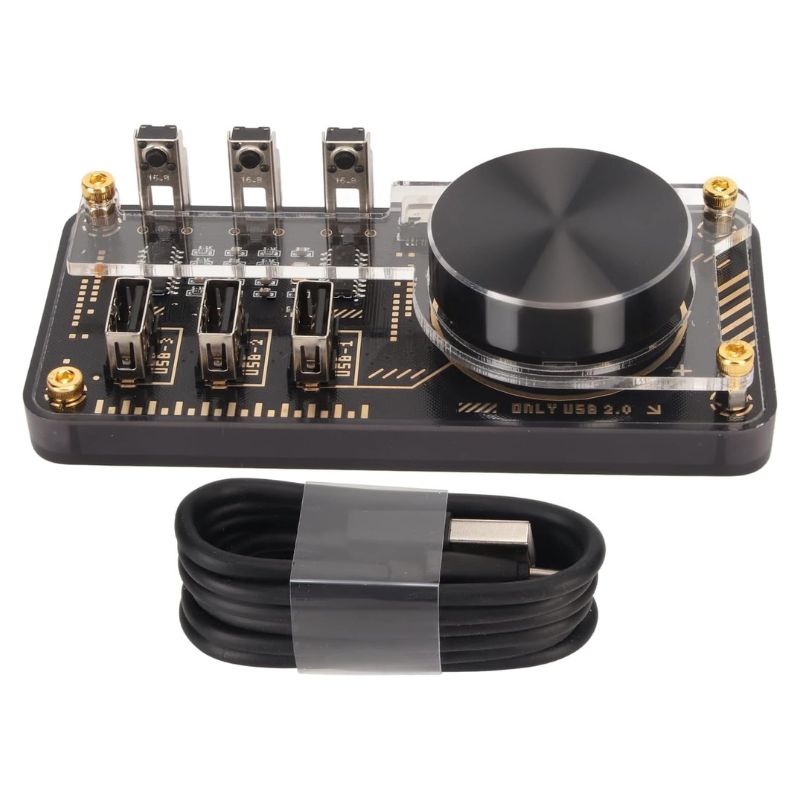 Load image into Gallery viewer, Retro look USB Hub with Volume Control RGB Ambient Light for Win PC for OS X Laptop Boyfriend Gift - i-Station Mobile Phone & Electronic Device Repair and Accessories