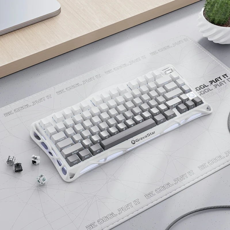 Load image into Gallery viewer, GravaStar K1 75% Wireless Mechanical Gaming Keyboard with RGB Backlit, Aluminum Alloy Exoskeleton Design, Gasket Custom Keyboard Hot-Swap Socket - i-Station Mobile Phone & Electronic Device Repair and Accessories