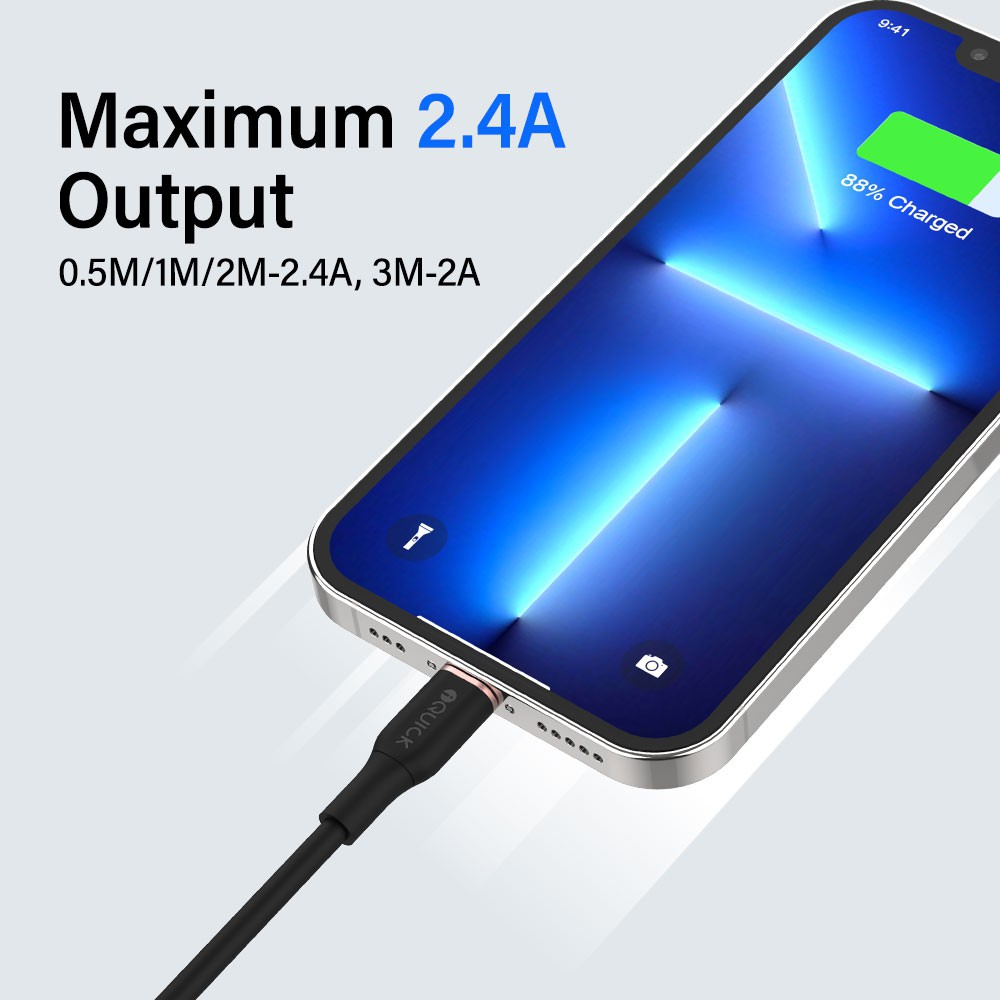 iQuick PowerWire 1 Series TPE Charging Data Cable USB to iP 2m - i-Station Mobile Phone & Electronic Device Repair and Accessories