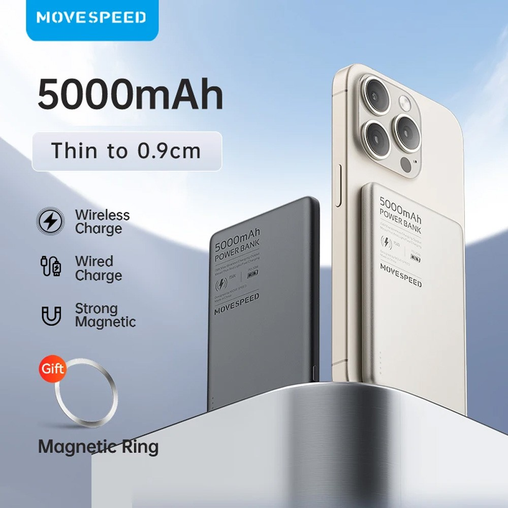 MOVE SPEED S5 Ultra-thin Titanium Magnetic Power Bank 5000mAh PD20W (YSPBS05) - i-Station Mobile Phone & Electronic Device Repair and Accessories