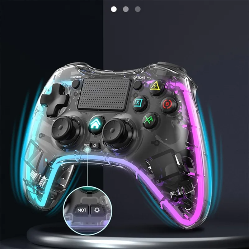 Load image into Gallery viewer, Nintendo Switch PS4 Game Consoles P05 Transparent Wireless Controller Bluetooth Handle Portable Gamepad with RGB Lights - Polar Tech Australia