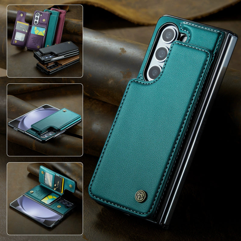 Load image into Gallery viewer, Samsung Galaxy Z Fold 6 (SM-F956) Premium Leather Flip Shockproof Wallet Series Case - i-Station Mobile Phone & Electronic Device Repair and Accessories