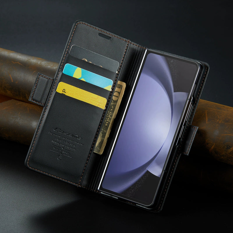 Load image into Gallery viewer, Samsung Galaxy Z Fold 6 (SM-F956) Premium Leather Shockproof Wallet Series Case - i-Station Mobile Phone & Electronic Device Repair and Accessories