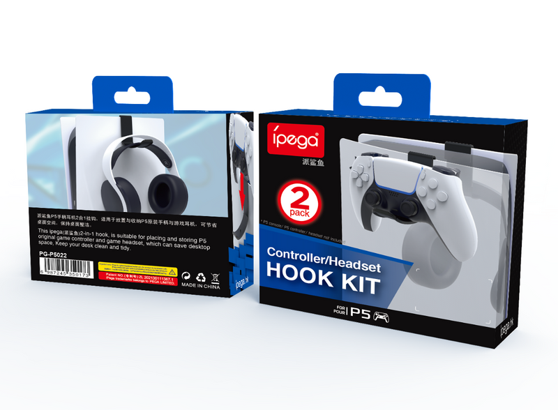 Load image into Gallery viewer, Sony Playstation PS5 P5 - Game Controller & Headset Headphone Holder Combo Hook - Polar Tech Australia