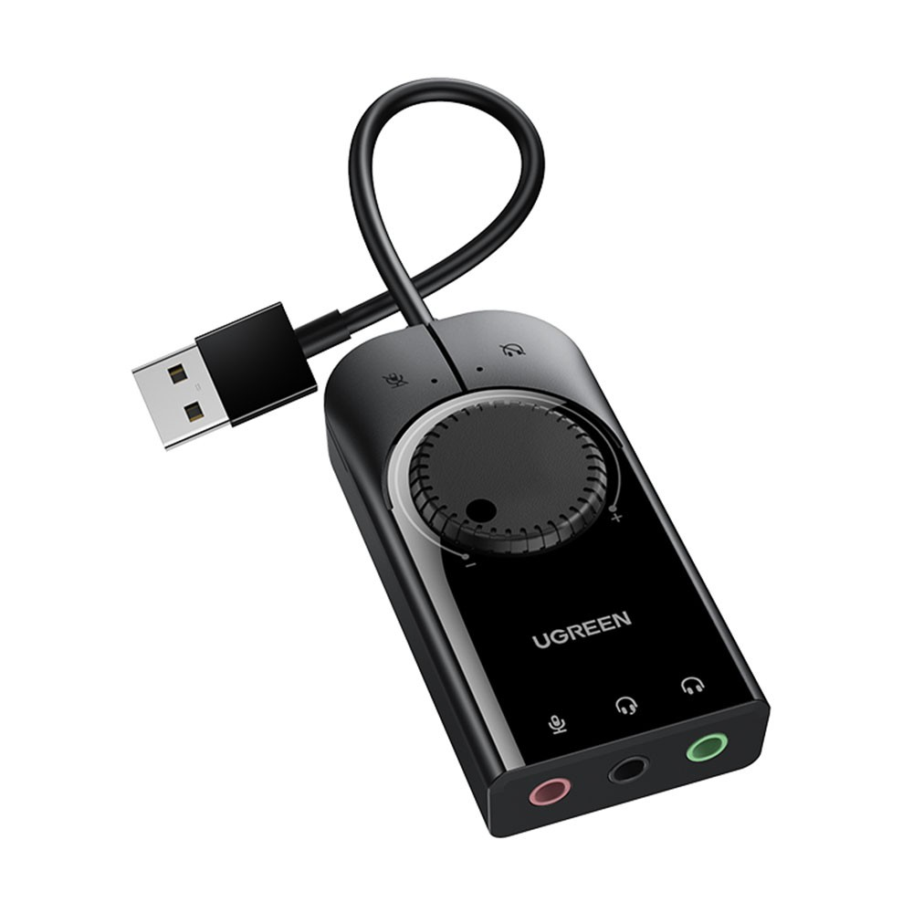 UGREEN CM129 USB External Stereo Sound Adapter 15cm-Black - i-Station Mobile Phone & Electronic Device Repair and Accessories