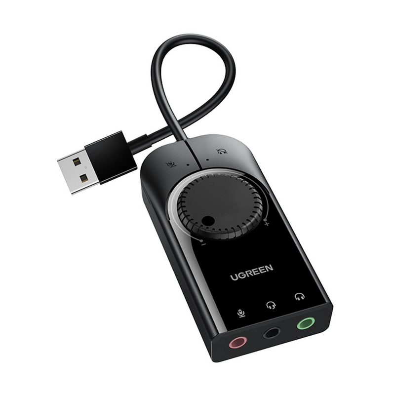 Load image into Gallery viewer, UGREEN CM129 USB External Stereo Sound Adapter 15cm-Black - i-Station Mobile Phone & Electronic Device Repair and Accessories