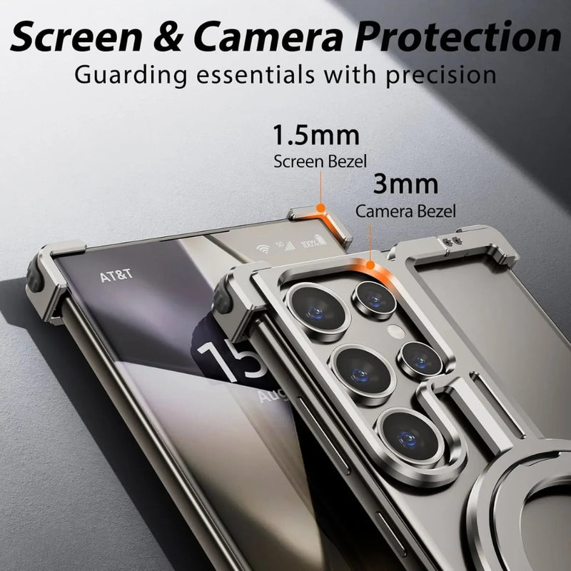 Load image into Gallery viewer, Samsung Galaxy S24/Plus/Ultra - Metal Frame Stand Magsafe Magnetic Phone Case - i-Station Mobile Phone & Electronic Device Repair and Accessories
