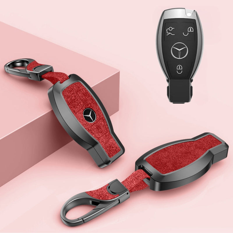 Load image into Gallery viewer, Mercedes Benz Aluminum Alloy Leather Car Key Fob Protection Case Cover For Benz A, C, E, S, G-Class, GLA, GLB, GLC, GLE, GLS, CLA, CLS, EQC - i-Station Mobile Phone & Electronic Device Repair and Accessories