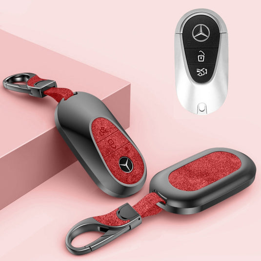 Mercedes Benz Aluminum Alloy Leather Car Key Fob Protection Case Cover For Benz A, C, E, S, G-Class, GLA, GLB, GLC, GLE, GLS, CLA, CLS, EQC - i-Station Mobile Phone & Electronic Device Repair and Accessories