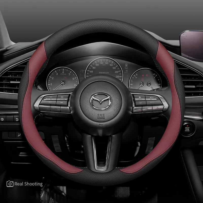 Load image into Gallery viewer, Mazda Premium Nappa Leather Breathable Ultra-Thin Non-Slip Steering Wheel Cover For Mazda 3 Axela, CX-5, CX-4, Atenza, CX-30, CX-50, Mazda 6, Ruiyi - i-Station Mobile Phone & Electronic Device Repair and Accessories