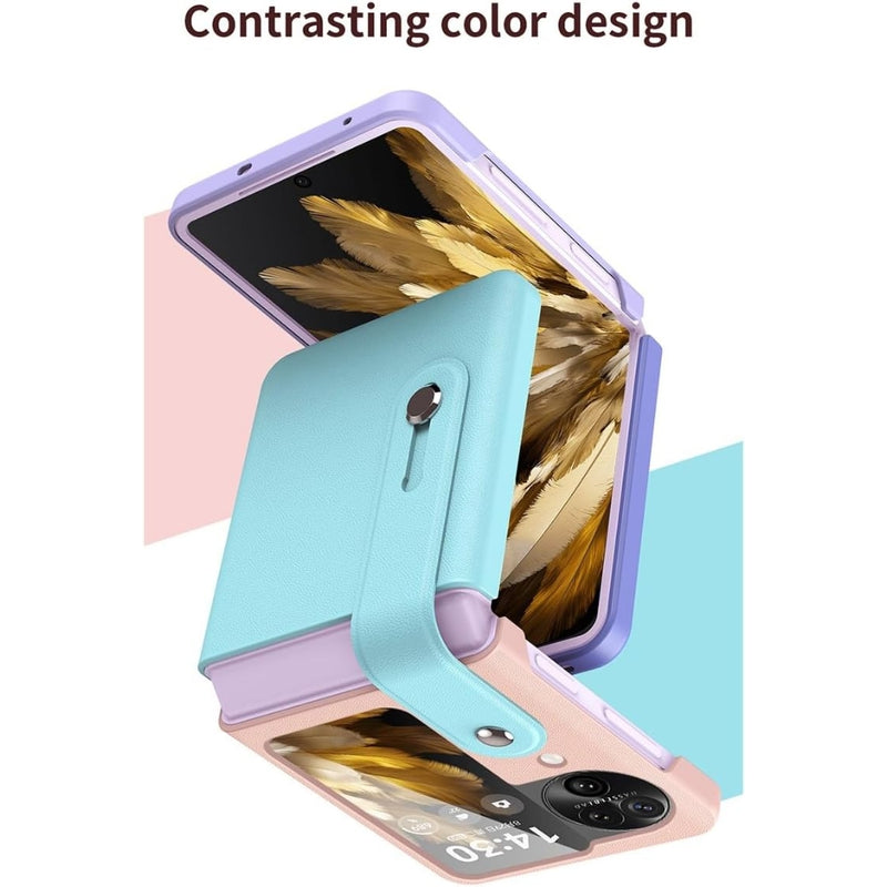Load image into Gallery viewer, OPPO Find N2 Flip (CPH2437, PGT110) - Fashionable Leather Wrist Strap Stand Phone Case - i-Station Mobile Phone & Electronic Device Repair and Accessories