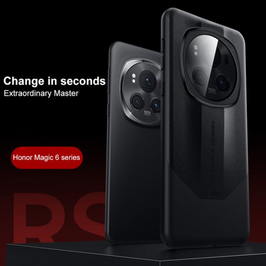 Honor Magic6/Pro - Splicing Plain Leather PC Shockproof Phone Case - i-Station Mobile Phone & Electronic Device Repair and Accessories