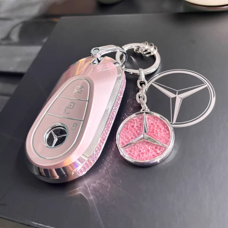 Load image into Gallery viewer, Mercedes Benz Electroplated Car Key Fob Case Cover For E300L, C260L, C200, GLB, A200L, S-Class, GLC260, GLE350, GLA - i-Station Mobile Phone & Electronic Device Repair and Accessories