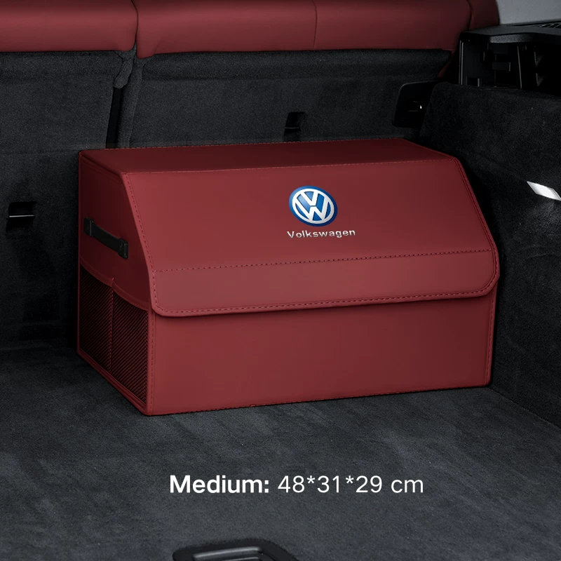 Load image into Gallery viewer, Volkswagen Microfiber Leather Car Trunk Storage Box for Tiguan, Golf, T-Roc, Amarok, Passat, Touareg, Taos, Atlas, ID.3, ID.4