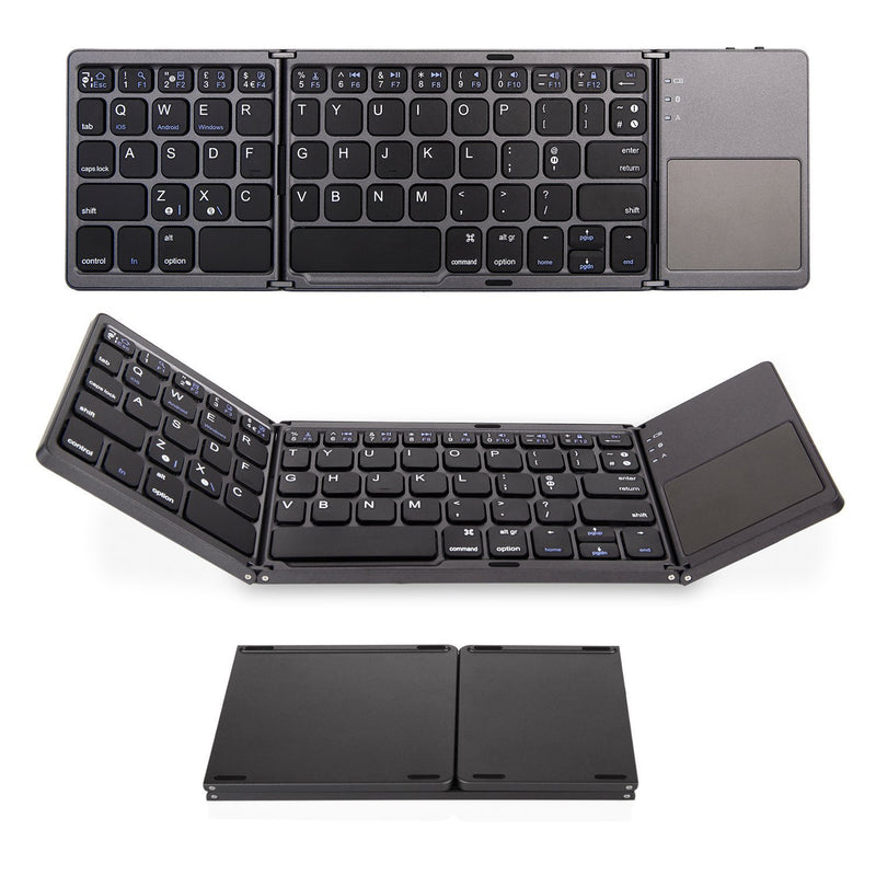Load image into Gallery viewer, Foldable Bluetooth Keyboard with Touchpad Portable Wireless Keyboard , Rechargeable Full Size Ultra Slim Pocket Folding Keyboard for Android Windows iOS Tablet And Mobile Phone - i-Station Mobile Phone & Electronic Device Repair and Accessories