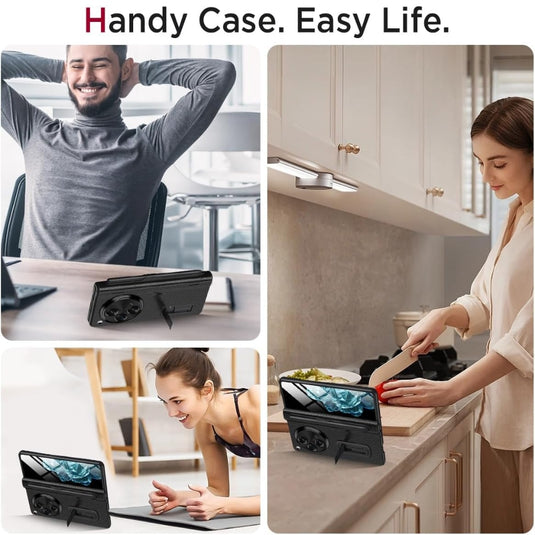 OPPO Find N3 (CPH2499) - PU + PC 2 in 1 Shockproof Stand Protective Case - i-Station Mobile Phone & Electronic Device Repair and Accessories