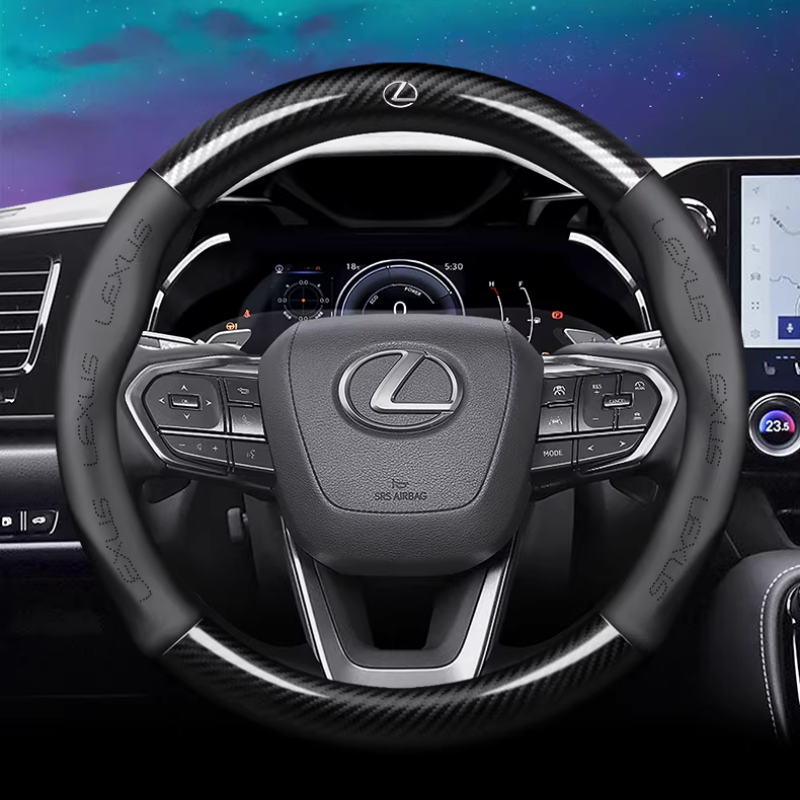 Load image into Gallery viewer, Lexus Leather & Carbon Fiber Car Steering Wheel Covers for Lexus ES200, ES300H, RX350, NX200, UX260