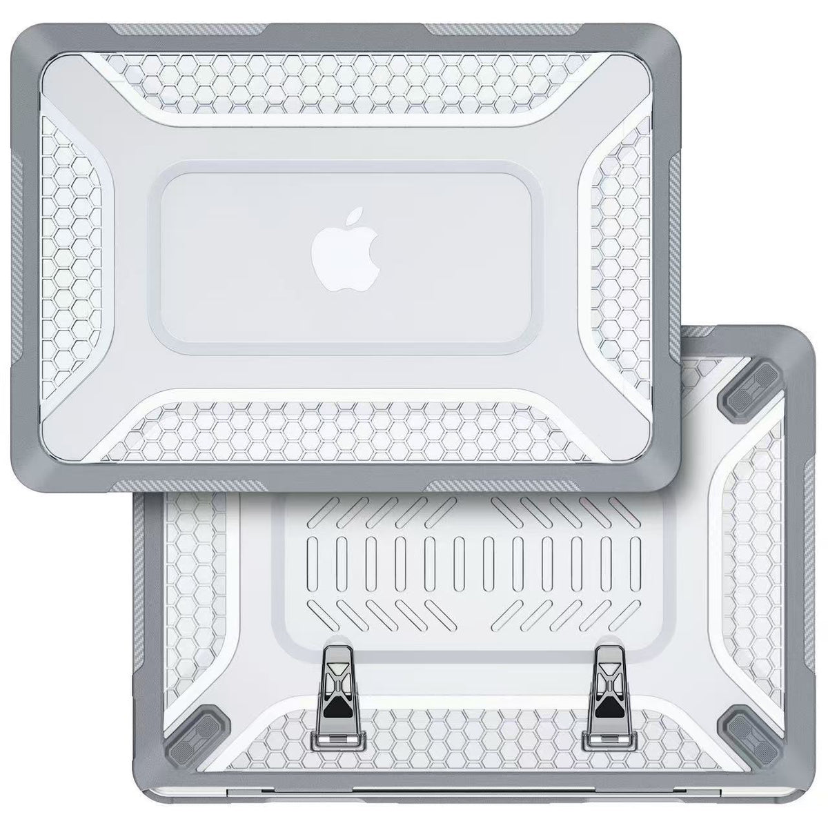 Macbook Neo 13“ 2026 (A3404) - Hybrid Armor Case with Hidden Stand & Anti-Slip Grip - i-Station Mobile Phone & Electronic Device Repair and Accessories