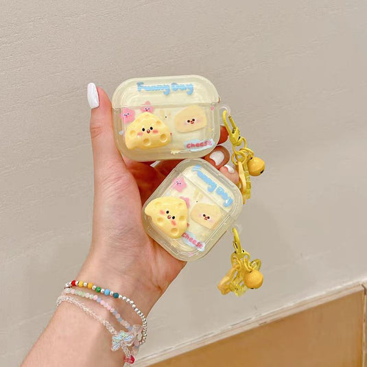 Apple Airpods 4 - Cheese Star Cute Cartoon Silicone Anti-Drop Protective Case - i-Station Mobile Phone & Electronic Device Repair and Accessories