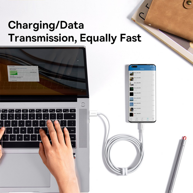Load image into Gallery viewer, Baseus Superior Series Fast Charging Data Cable USB to Type-C 100W 2M - White - i-Station Mobile Phone & Electronic Device Repair and Accessories