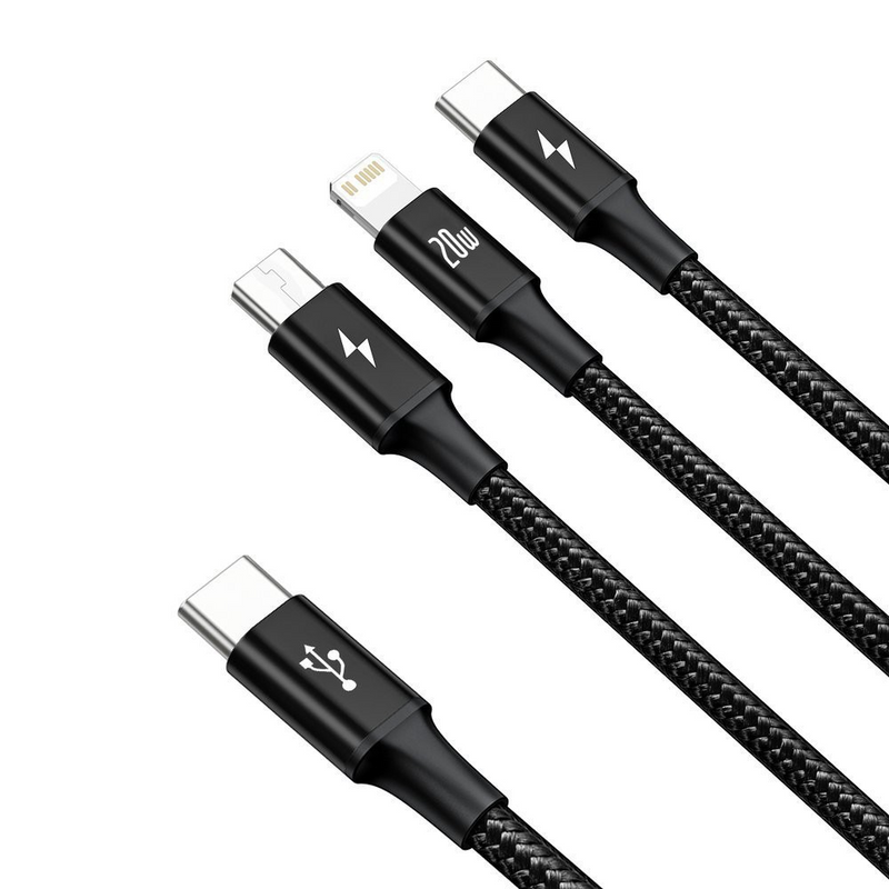 Load image into Gallery viewer, Baseus Rapid Series 3-in-1 Fast Charging Data Cable Type-C to C+L+C PD 20W 1.5M - i-Station Mobile Phone & Electronic Device Repair and Accessories