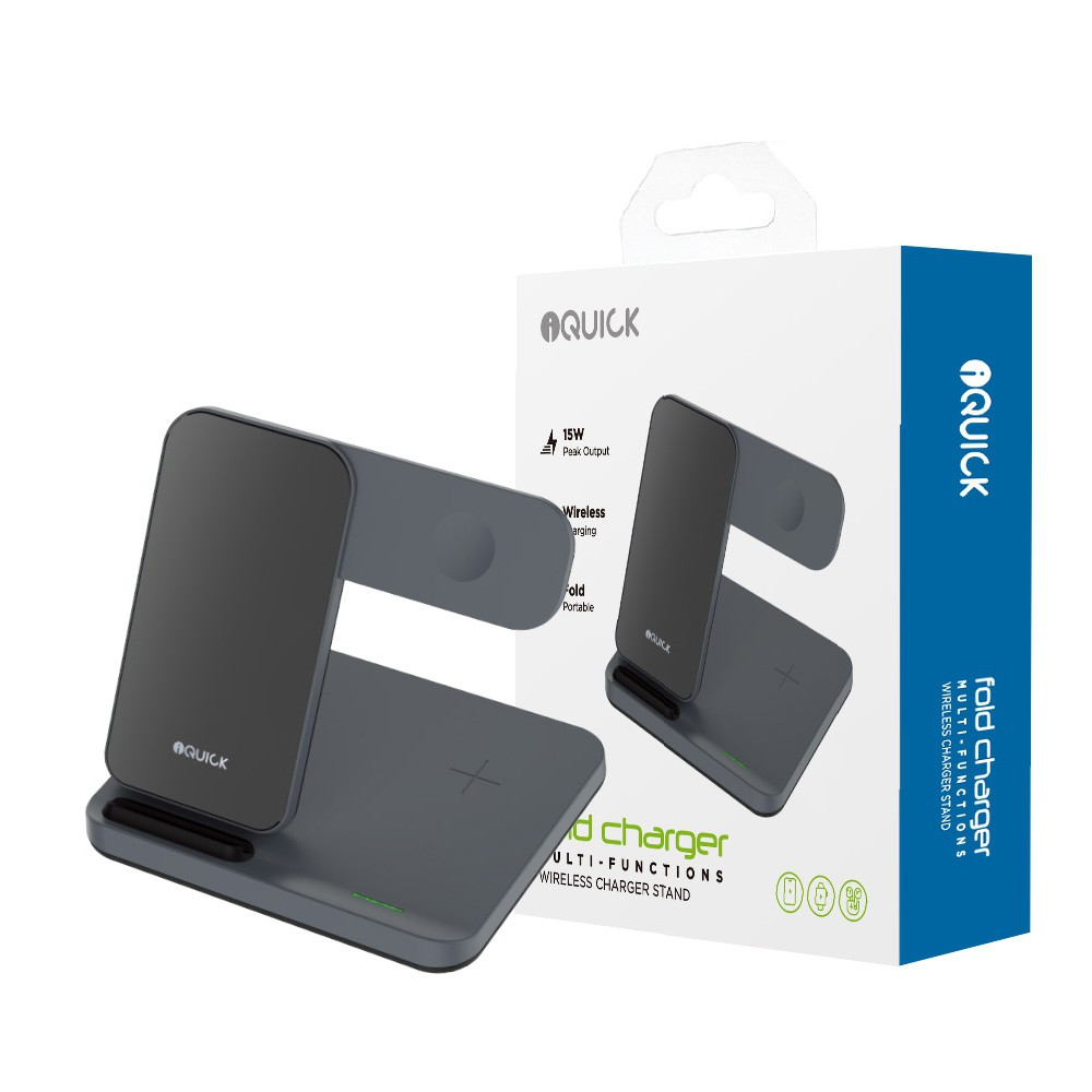 iQuick T5 3 in 1 Multi Functions Wireless Charger Stand - i-Station Mobile Phone & Electronic Device Repair and Accessories