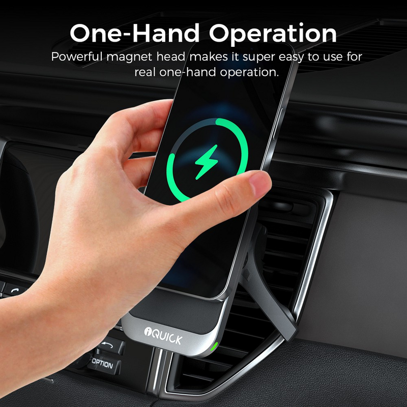 Load image into Gallery viewer, iQuick iMG1 Magnetic Pad Air-vent Car Mount 15W - i-Station Mobile Phone & Electronic Device Repair and Accessories