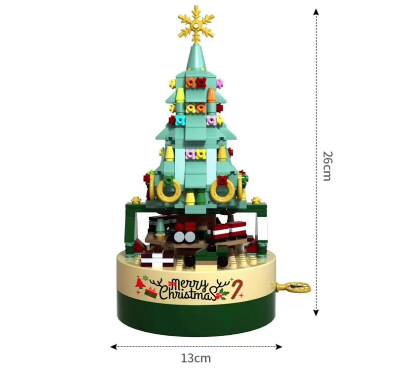 Load image into Gallery viewer, Christmas Tree Rotating Music Box โ Fun Building Block Toy, Perfect Gift for Children & Holiday Decor
