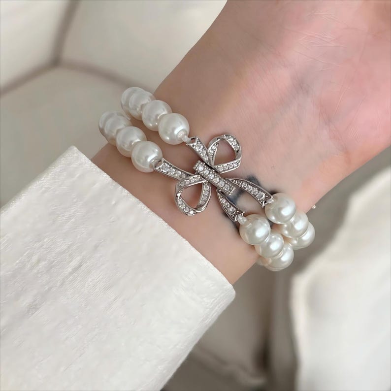 Load image into Gallery viewer, Apple Watch Series 1/2/3/4/5/6/SE/7/8/9/Ultra - Bowknot Pearl Elastic Watch Band - i-Station Mobile Phone & Electronic Device Repair and Accessories