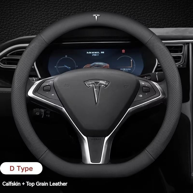 Load image into Gallery viewer, Tesla Genuine Cowhide Leather Steering Wheel Cover For Model 3, Model Y, Model S, Model X - i-Station Mobile Phone & Electronic Device Repair and Accessories