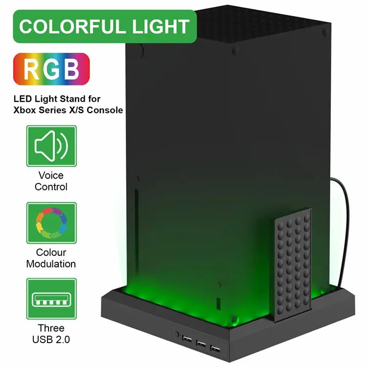 Load image into Gallery viewer, Xbox Series S / X Game Console Holder Stand With RGB Light & USB Hub - Polar Tech Australia
